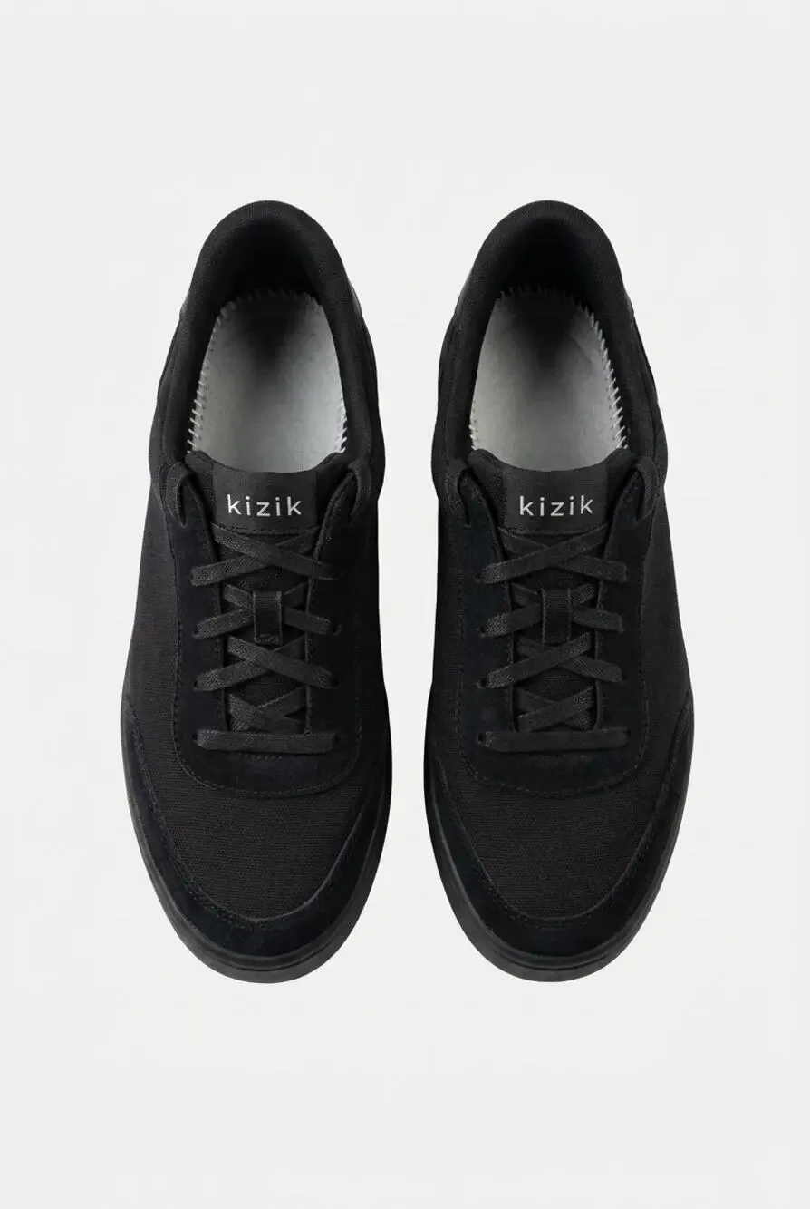 Kizik Prague 2 Blackout Hands Free Slip On Sneakers Black Canvas Mens 10.5